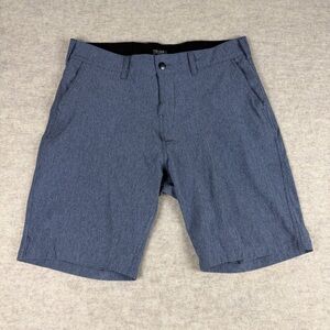 TRUNKS hybrid Men's Blue heathered  Multifunctional Flat Front Shorts - Size 34